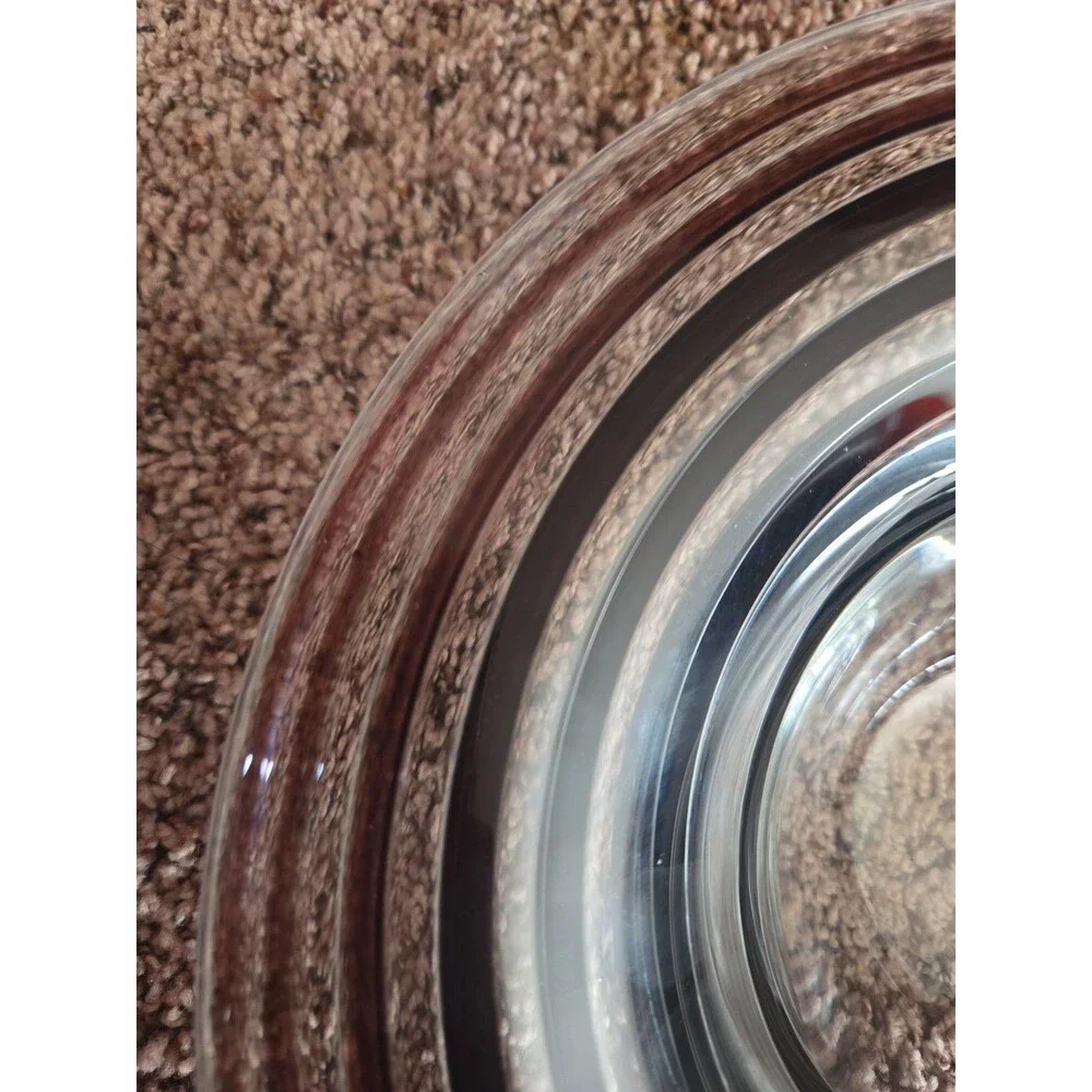 Vintage Art Glass Bowl Concentric Swirl Spiral Center Catchall Accent Dish